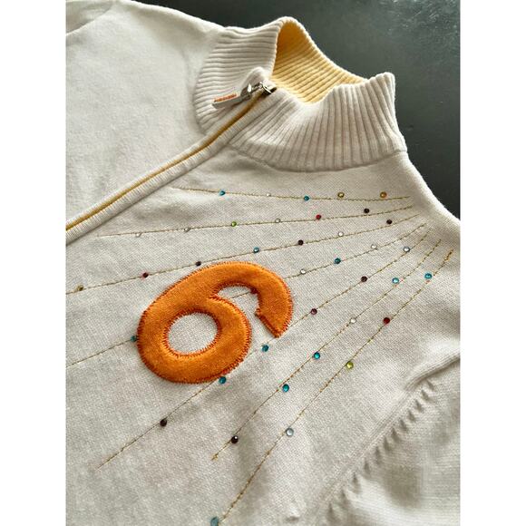 DISEISEI Full Zip Knit Sweater w/Stone Accents sz L (fits like a US sz Small) - Picture 5 of 16